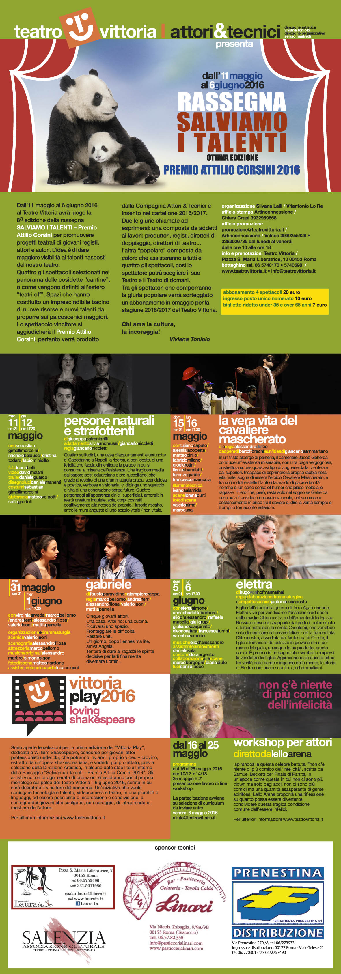 la locandina con il programma salviamo i talenti 2016